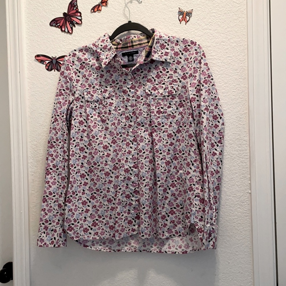 💜 Unique Floral Design Cotton Long Sleeve Shirt